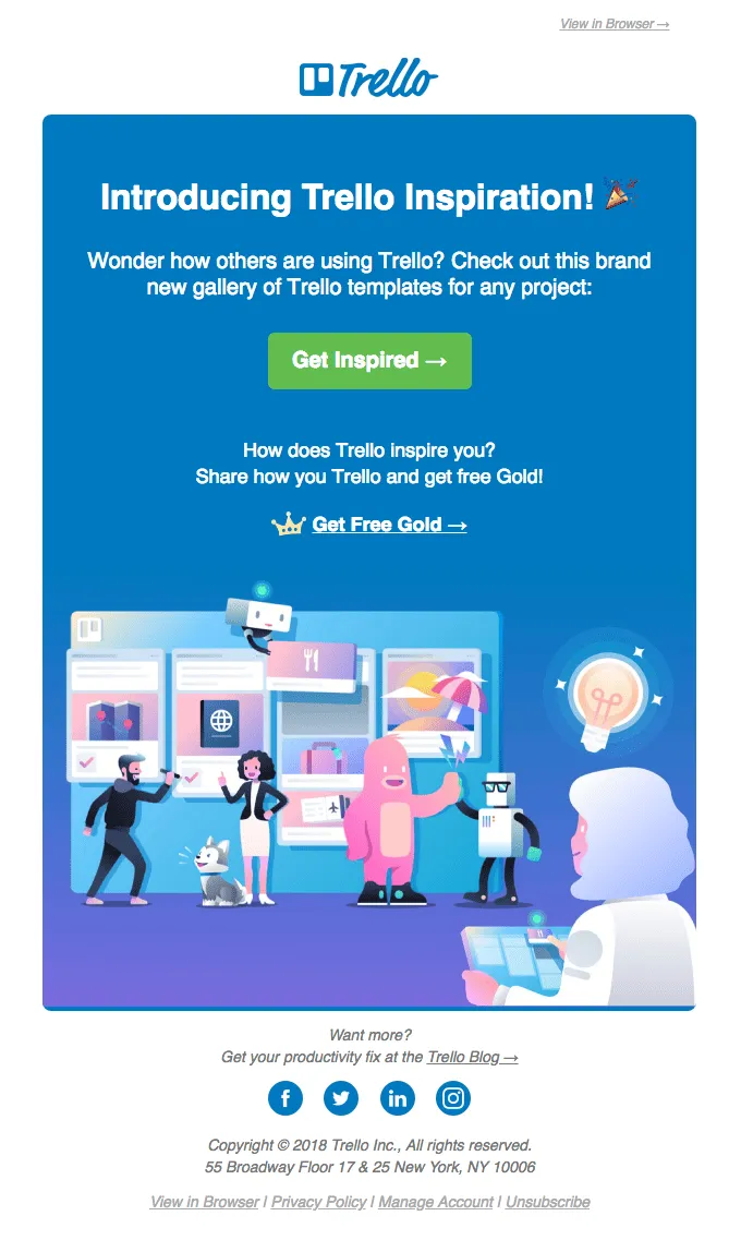 Trello - announcement email
