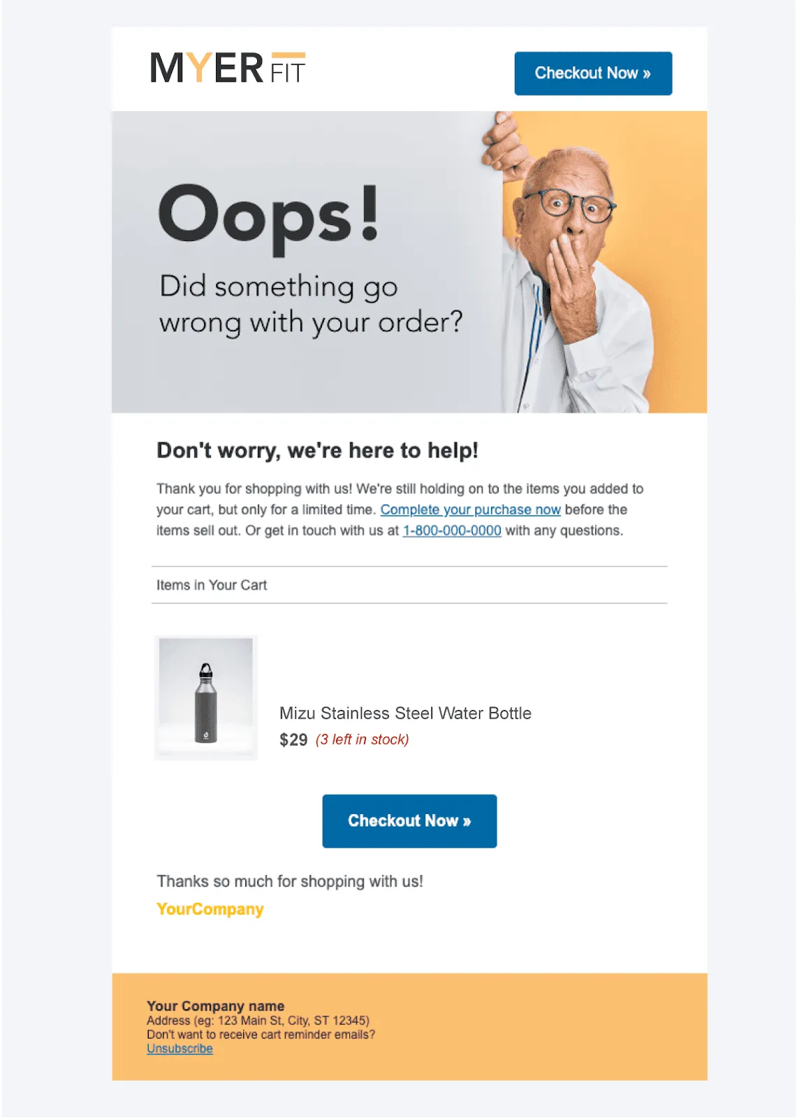 Abandoned cart recovery campaigns - Myerfit