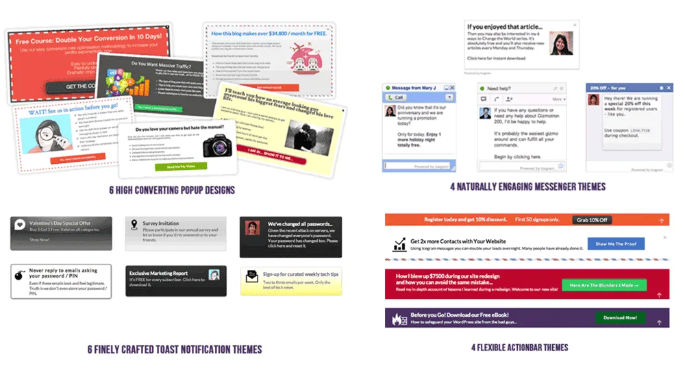 effective exit-intent campaigns_engage message popups examples1