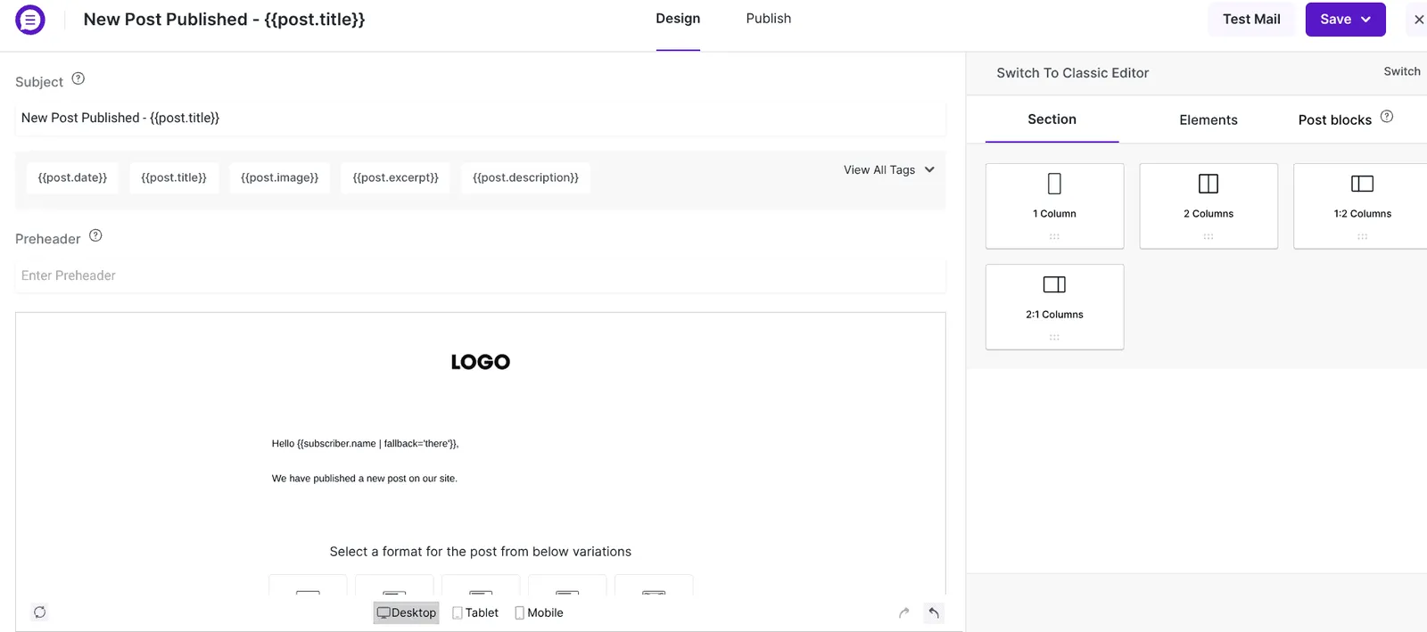 Icegram Express - drag and drop editor