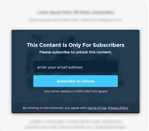 Locked content that only subscribers can unlock with their email