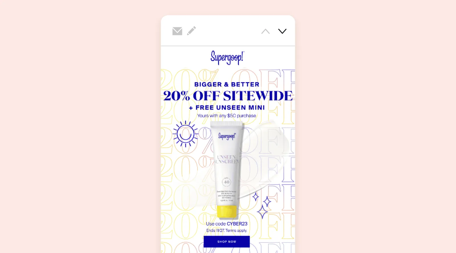 Discount holiday email
