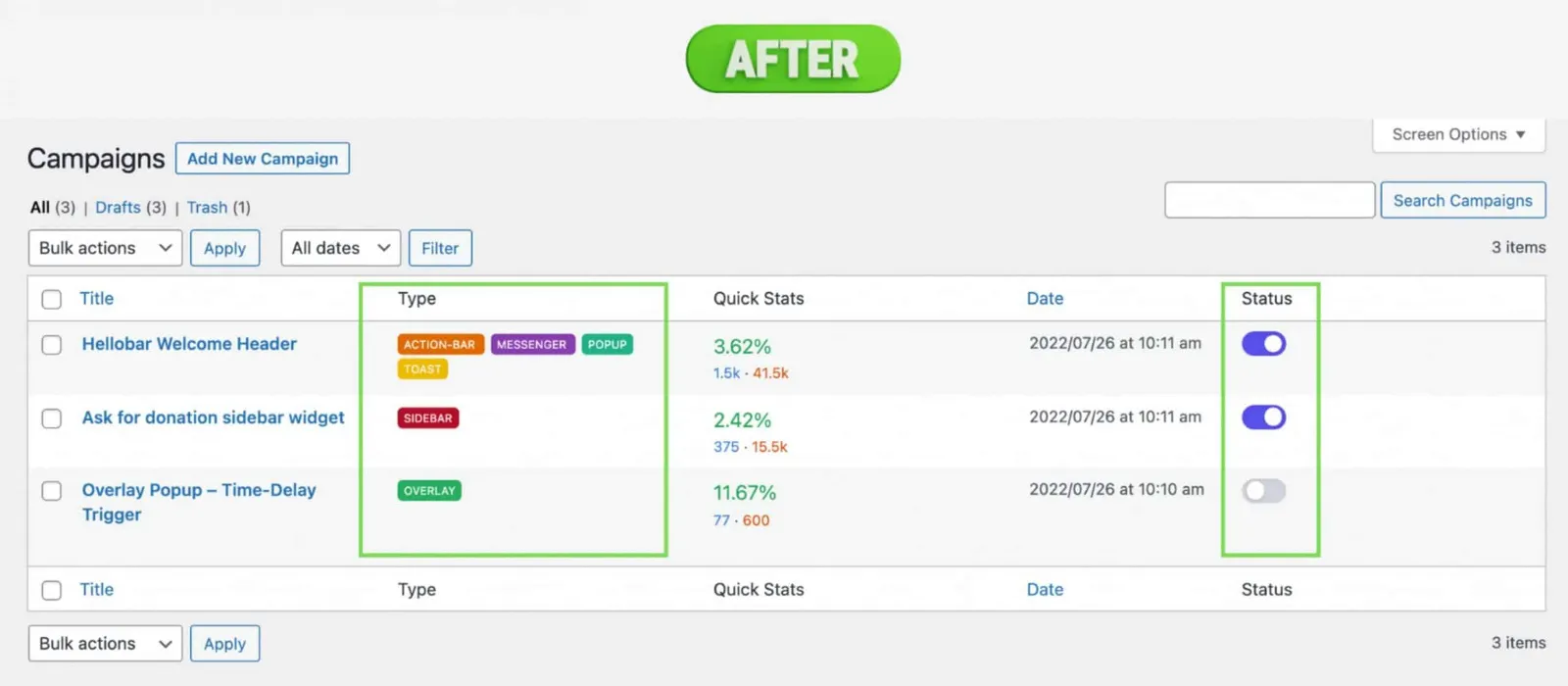Product Update IG 3.0 - Colorful Message tag & toggle switch - After