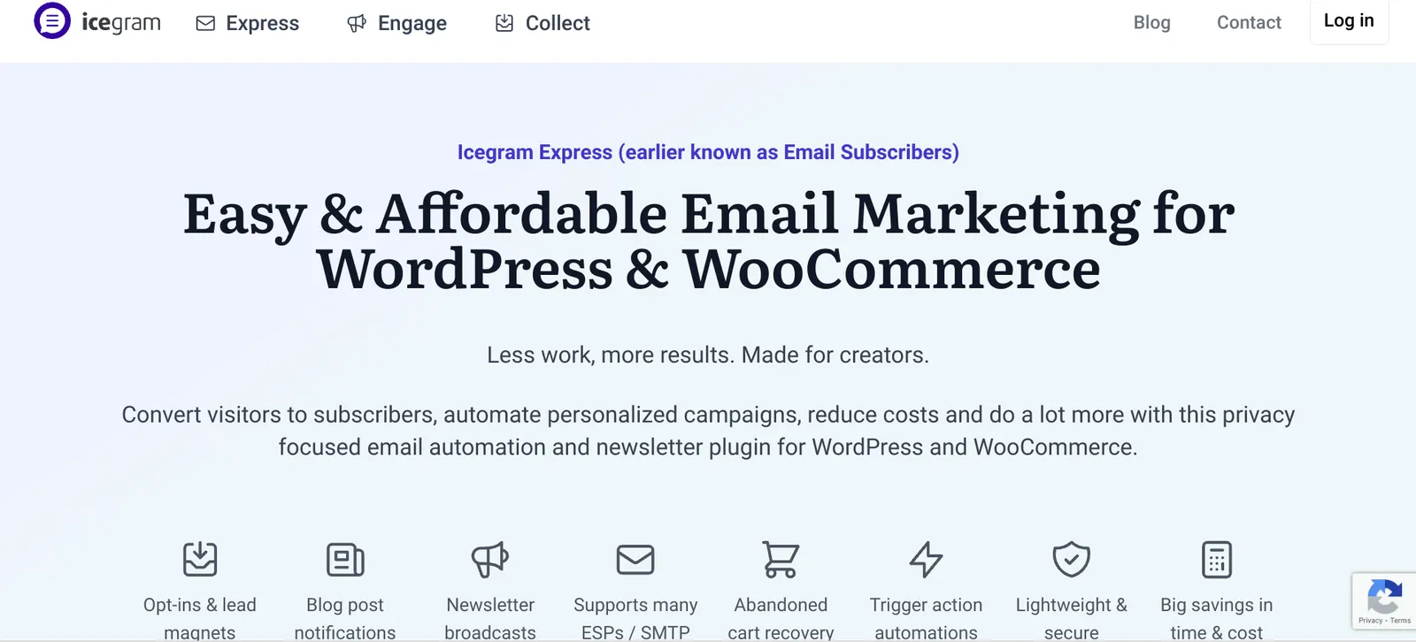 Icegram Express - Landing page