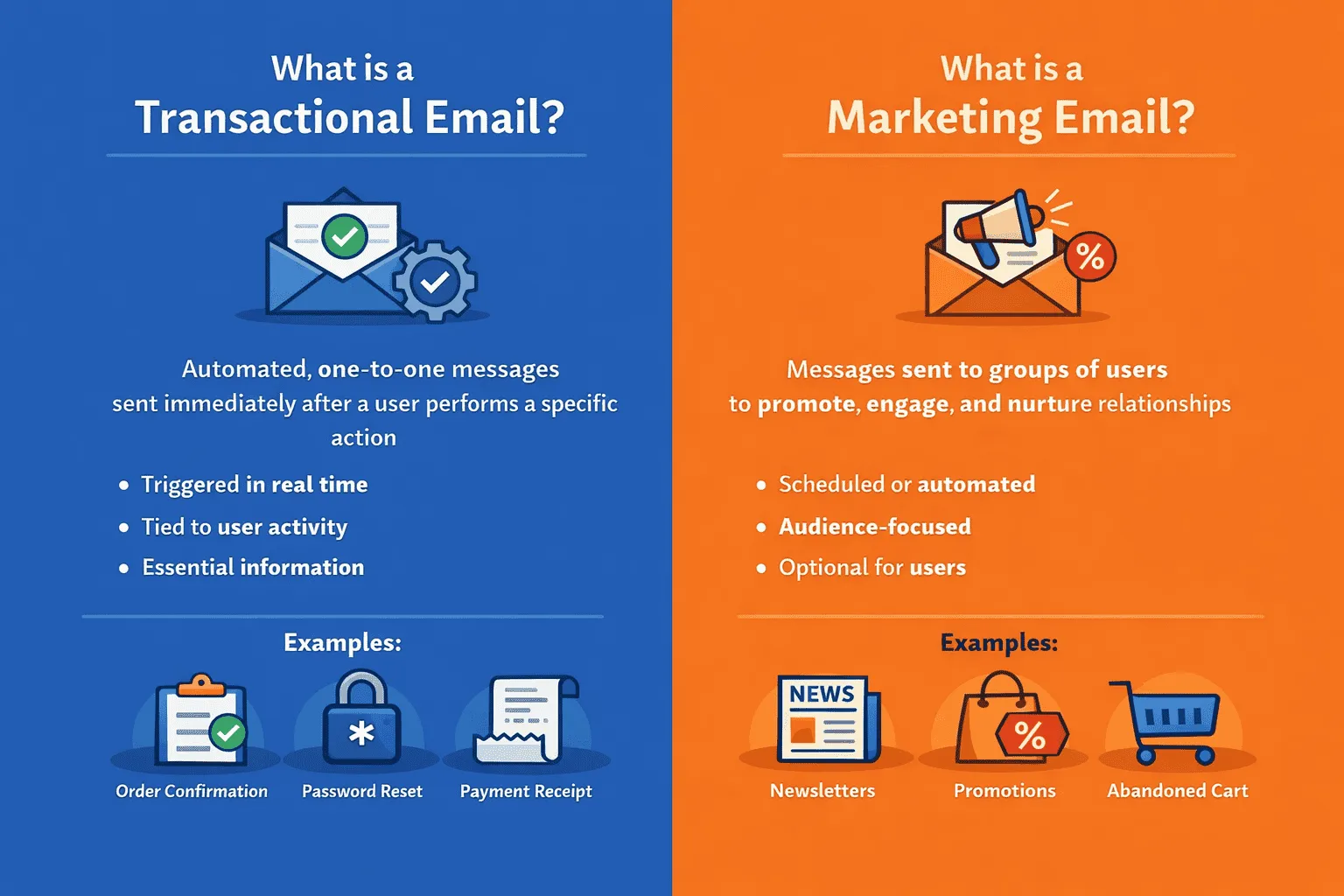 transactional vs. marketing emails