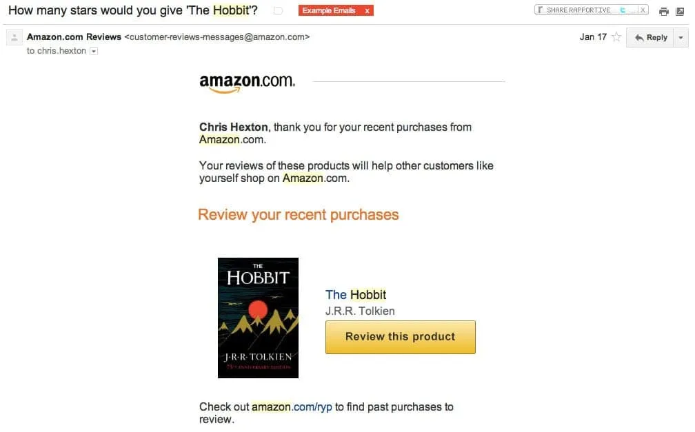 Amazon - retention emails 