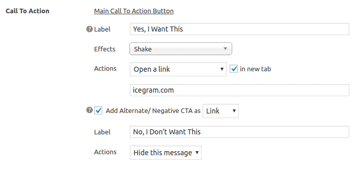 yes-no CTA