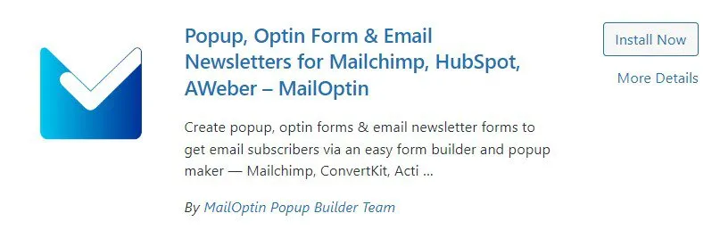 MailOptin plugin for popups, optin forms and email newsletters