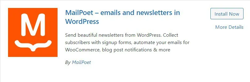 MailPoet plugin for emails and newsletters in WordPress