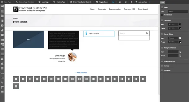 Frontend Builder 2.0 page editor
