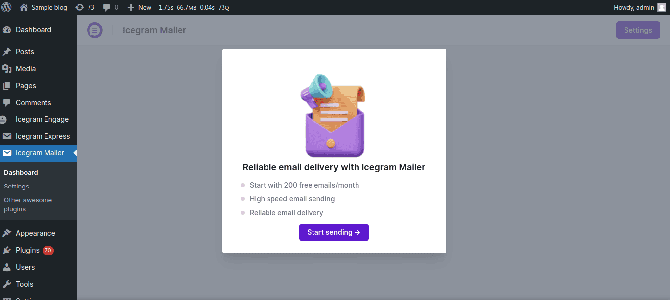 Install and Activate Icegram Mailer