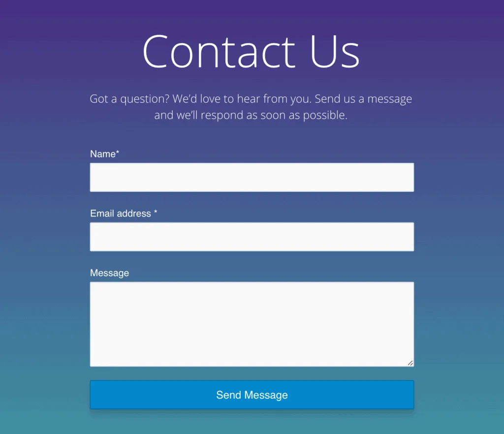 Contact us form