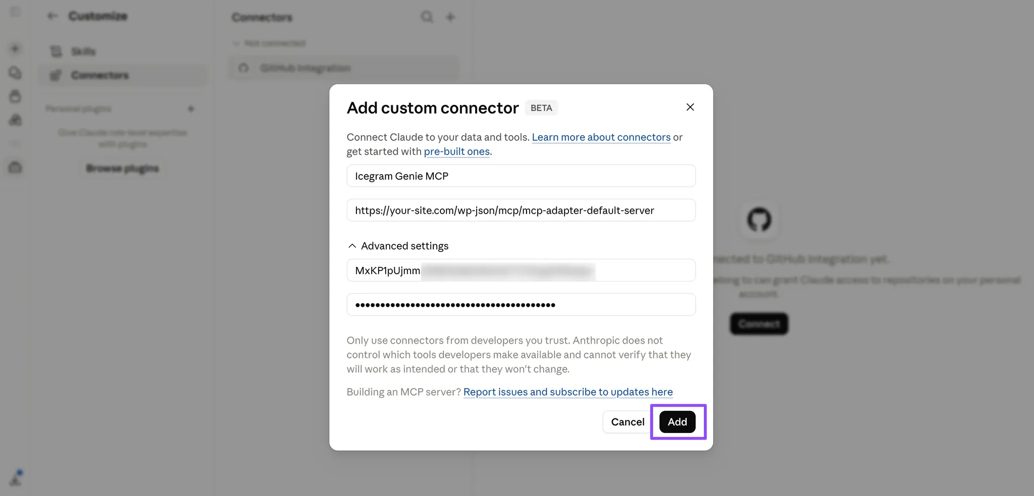 OAuth-settings