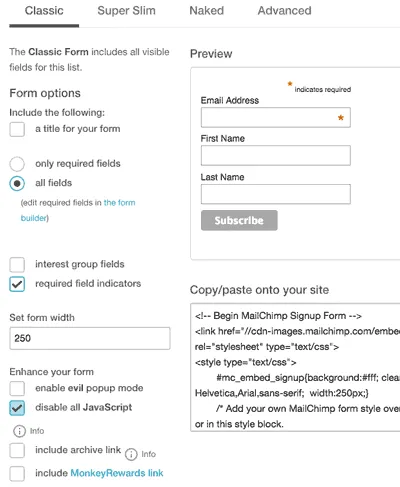 mailchimp-embed-classic-form