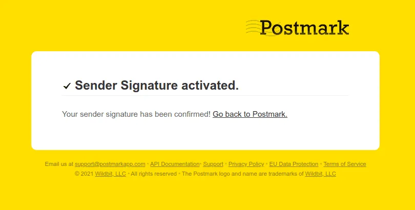 Sender Signature activated