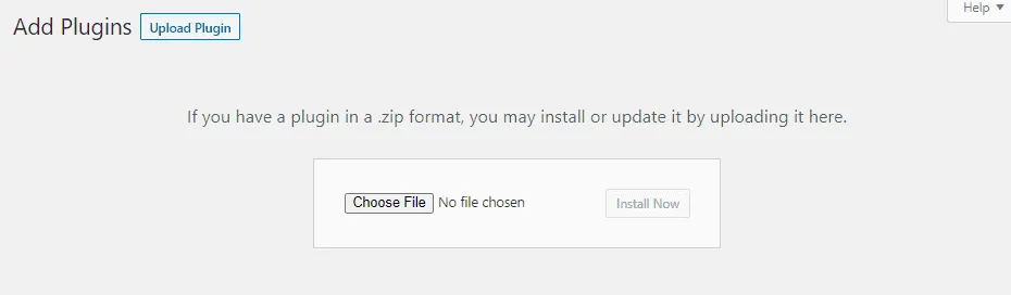 Upload plugin zip file