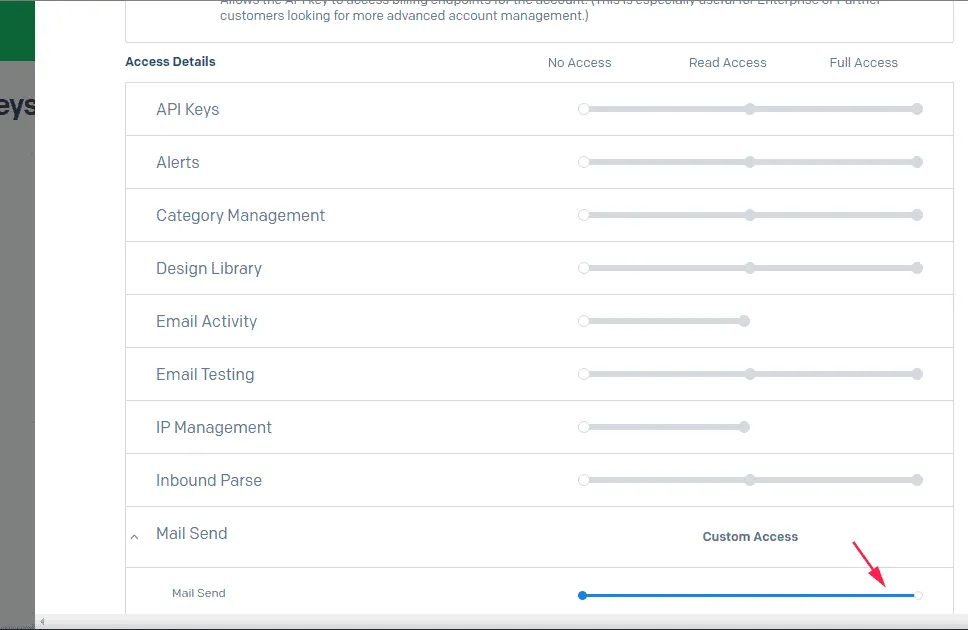 API key permissions