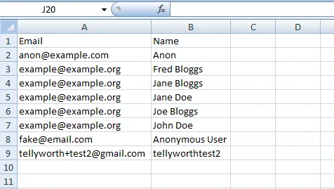 Subscriber import CSV format