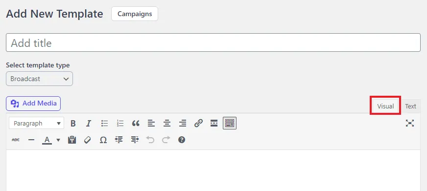 template editor visual