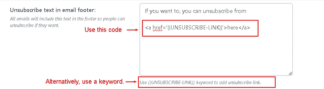 unsunscribe welcome email
